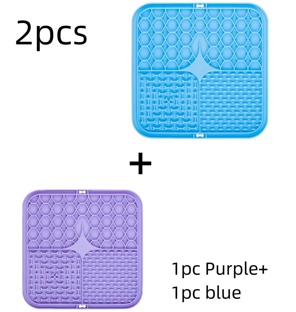 Pet Lick Silicone Mat Slow Food Plate for Dogs Bathing Distraction Dog Sucker Feeder Supplies Training Bowl Universal Plastic