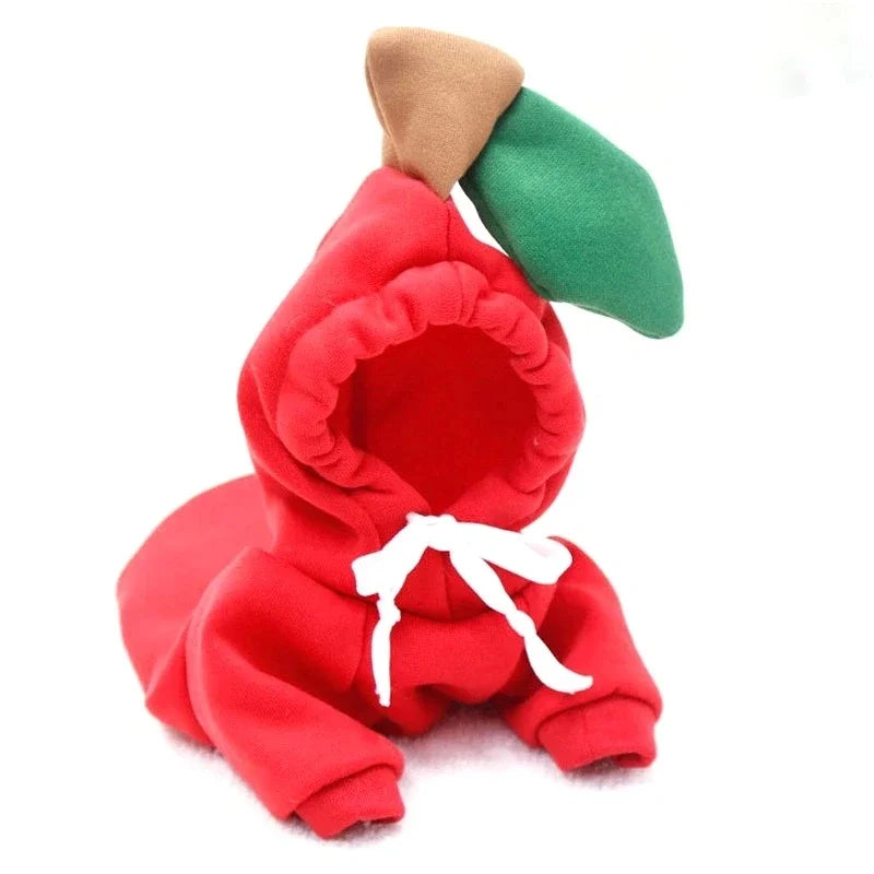 Cute Fruit Dog Hoodie Warm Fleece Pet Clothing for Small Dogs Puppy Cat French Chihuahua Jacket Coat Autumn/Winter Pet Clothes