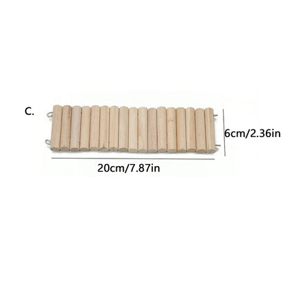 Hamster Habitat Climbing Wooden Bridge Cage Fence for Small Animals