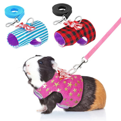 Hamster  Bowtie Striped Star Harness Vest for small animal