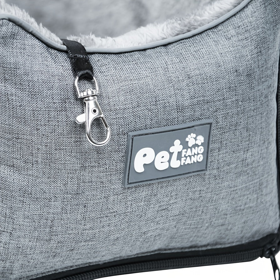 [Small Pet Cozy Car Seat Portable] PETFANGFANG Cozy Pet Car Seat - Portable Dog & Cat Travel Bag with Secure Buckle Closure, Polyester Material for Small to Medium Pets